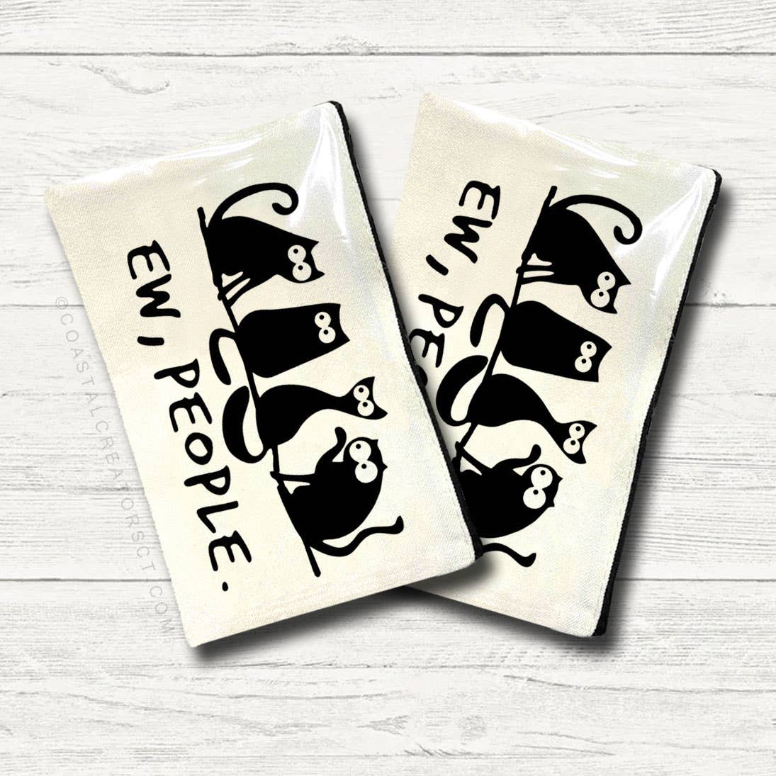 Coastal Creators of Connecticut - Wholesale Pouch - Unisex - Cat Ew People Multi-Purpose Canvas Zipper Pouch0