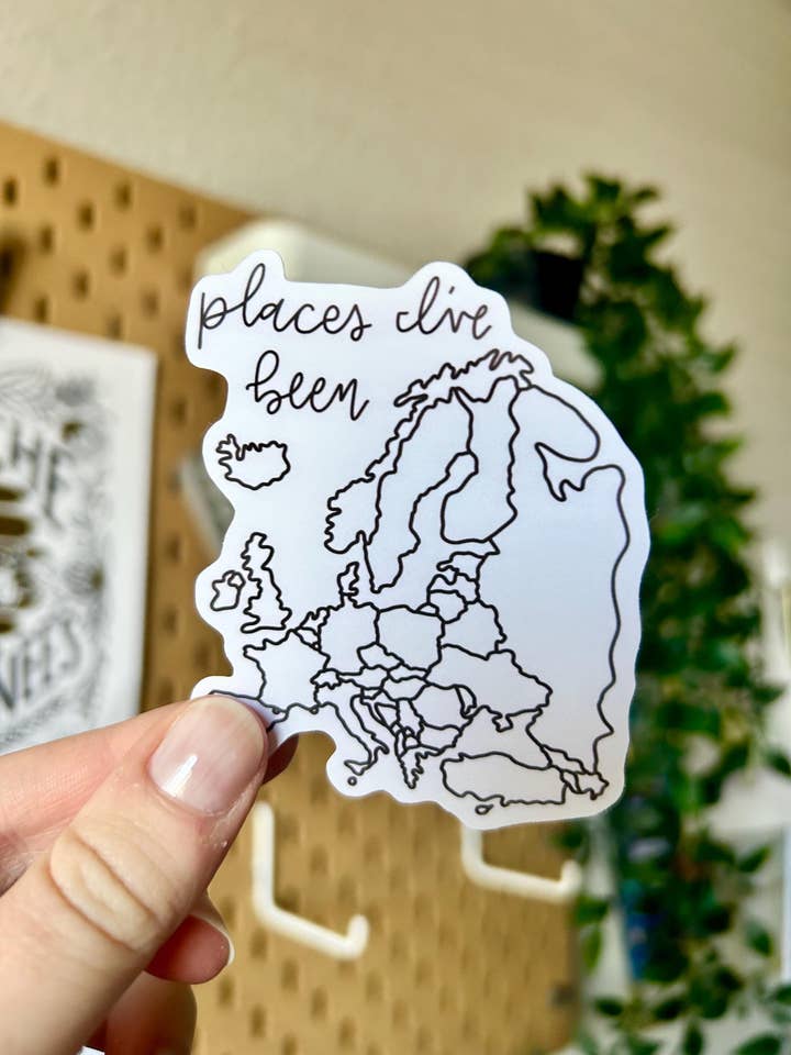 Europe Map Sticker for wholesale by Honey By Hand