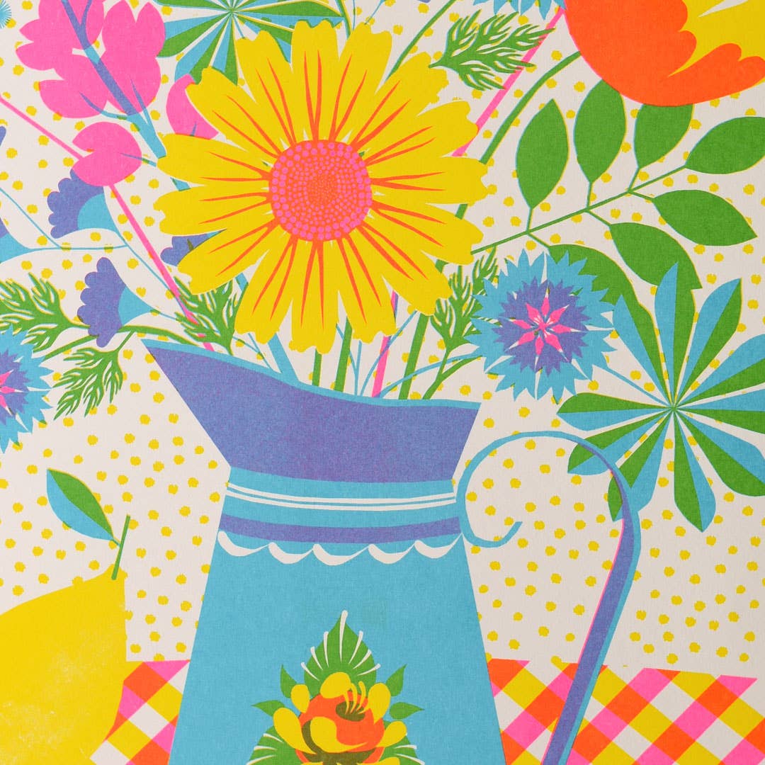 Printer Johnson Ltd – Großhandel Kunstdruck – Sommerblüten | A3 Risograph-Druck, Wandkunst | Blumen1