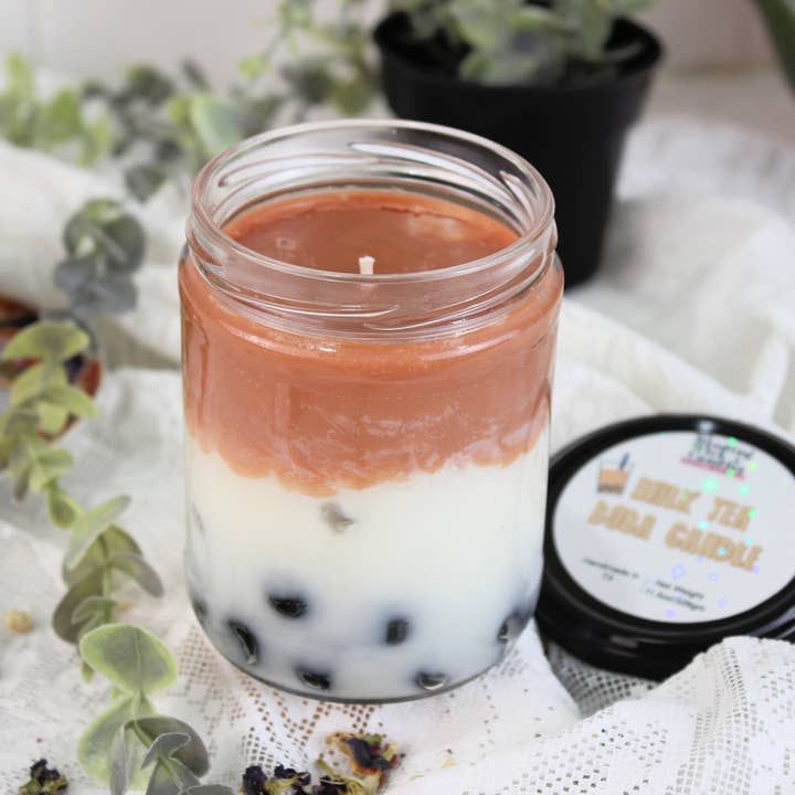Milk Tea Boba Dessert Candle 11.5oz for wholesale by Winding Wick Candles