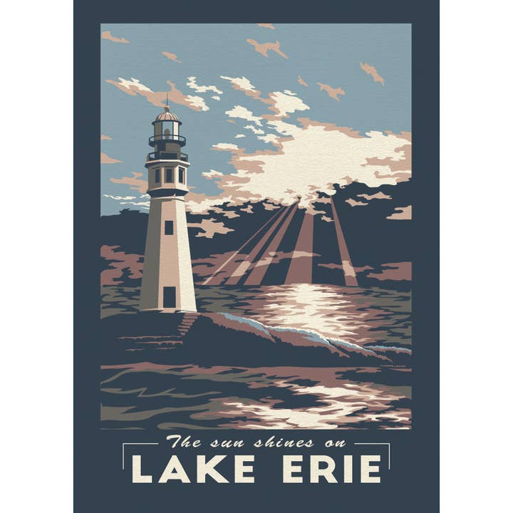 Lake Erie Buffalo Vintage Travel Vinyl Sticker Souvenir for wholesale by Lionheart Graphics