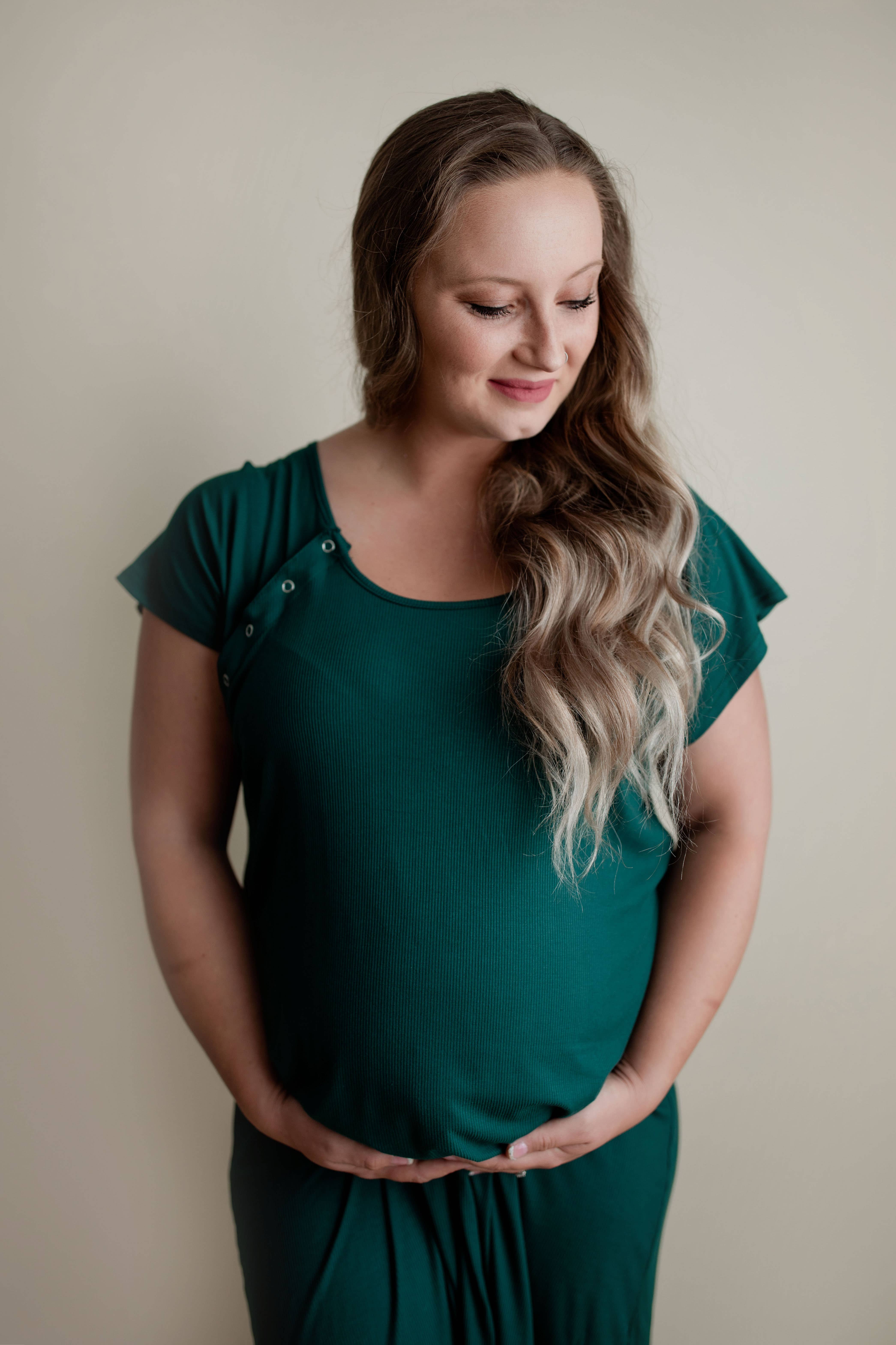 Three Little Tots - Wholesale Nursing Dress - Maternity - Forest Maternity Mommy Labor and Delivery/ Nursing Gown7