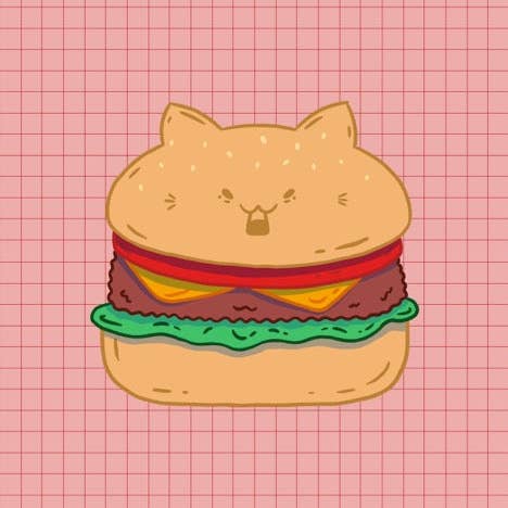 Impression d'art de cheeseburger de chat pour la vente par Brumbams Creations