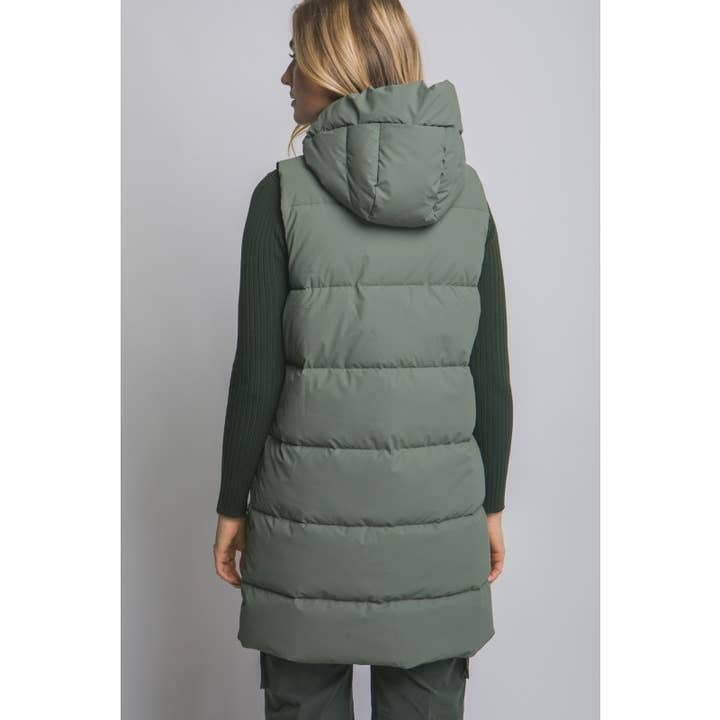 Paperdoll – wholesale Väst - Dam – Lång vadderad väst med huva14