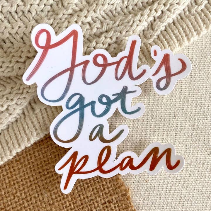 Autocollant God's Got a Plan, 3 x 3 pouces pour la vente par H&L Craft Co