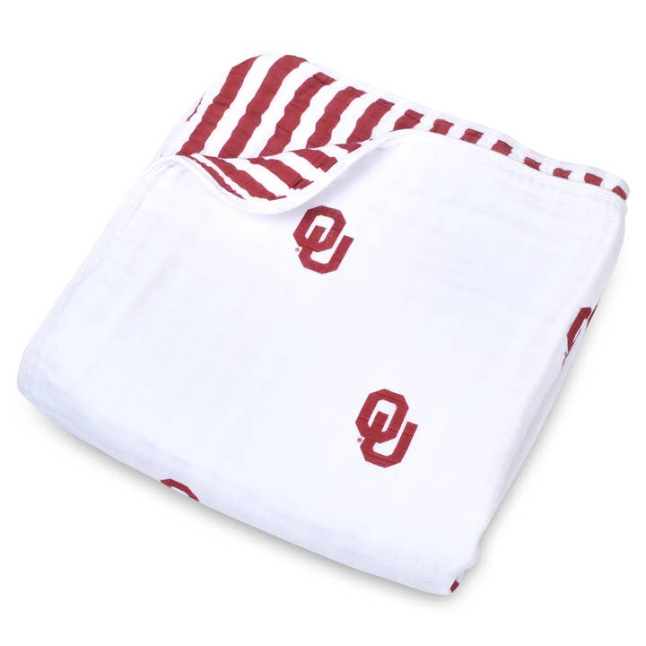 Three Little Anchors - Wholesale Bedding Blanket - Kids & Baby - University of Oklahoma Four Layer Toddler Muslin Blanket