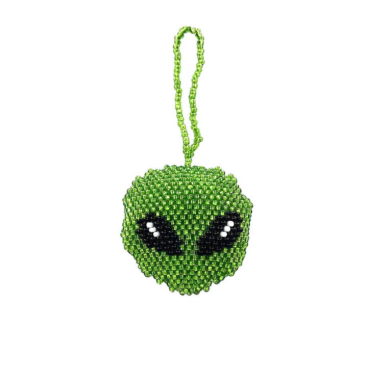 Beaded Alien Head Figurine Seed Bead Hanging Ornament for wholesale by Pichincha