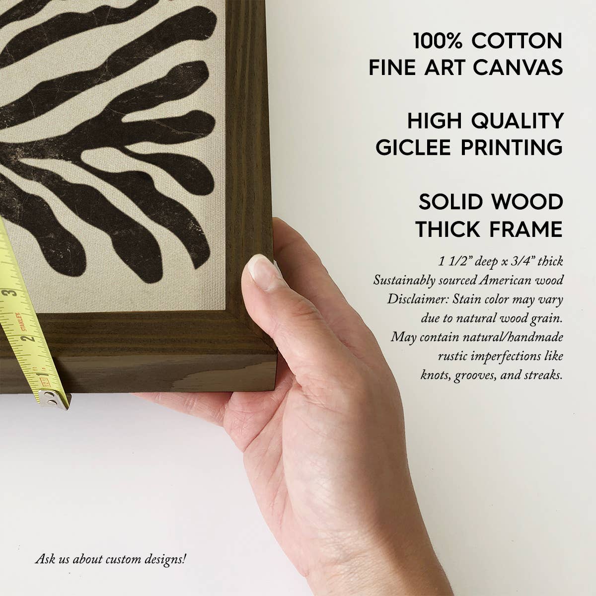 Hangout Home - Vente Affiche d'art - Motif de Feuilles Botaniques - Art sur Toile Élégant de la Nature - Encadré1