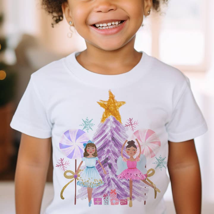 Par.tees by Party On! - Wholesale Screen Printed T-Shirt - Kids - Kids Christmas ballerina Youth Nutcracker Graphic Tee