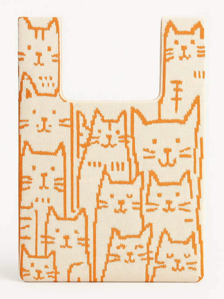 Cats on a Soft Morning - knitted bag for wholesale by TOKEII LTD