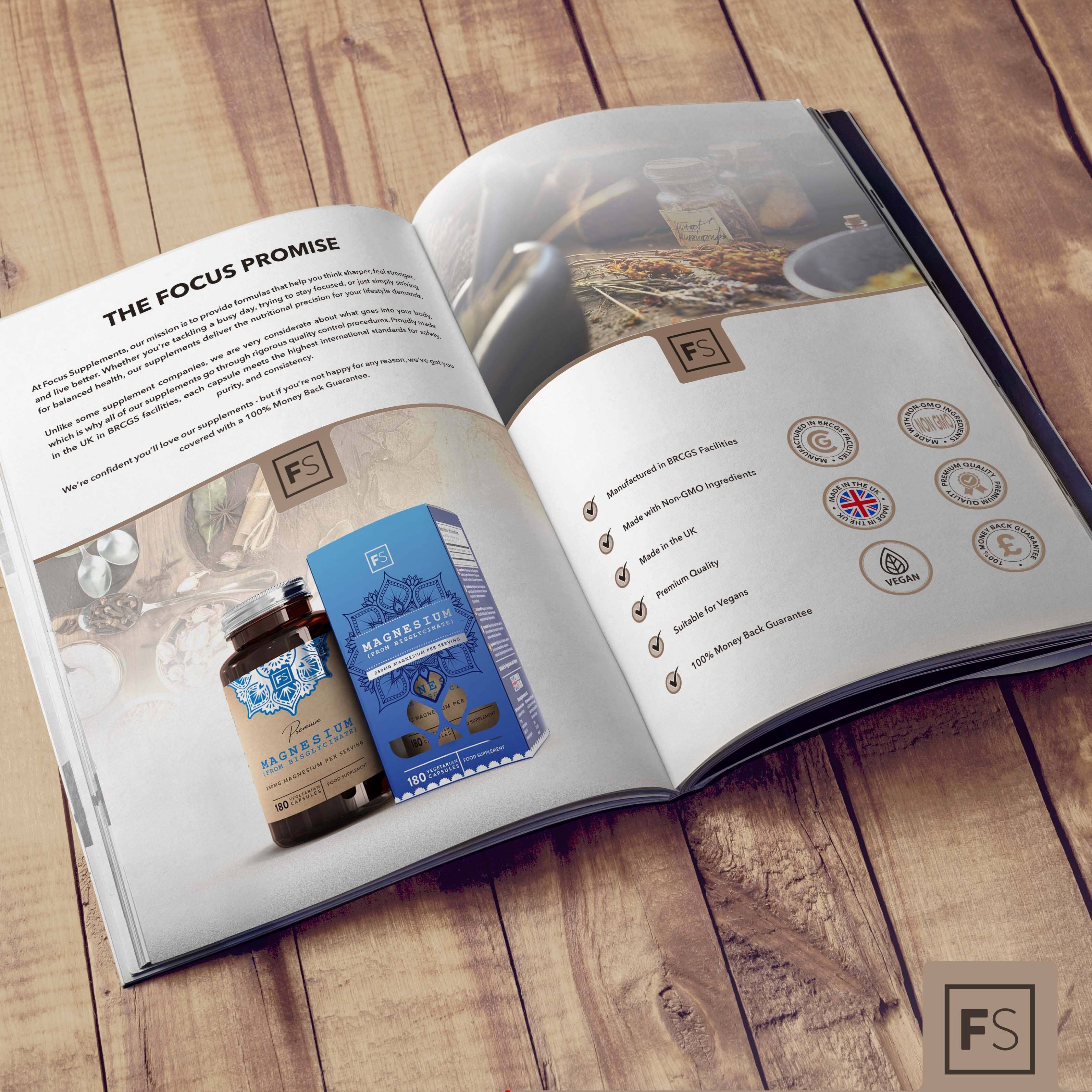 Focus Supplements - Wholesale Oral Supplement/Vitamin - Magnesium Glycinate (250mg) 180 Capsules3