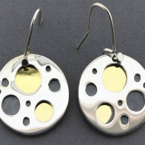 Planetariske øreringe - 22kt guld og oxideret over sølv for engroshandel hos Makers & Providers