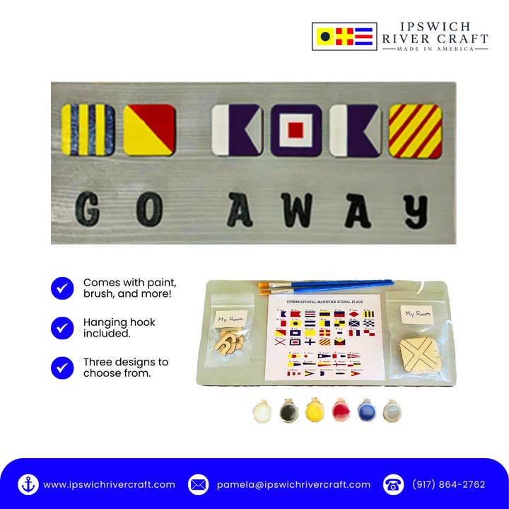 Wholesale Kids Nautical Flag Paint Set - GO AWAY for wholesale by Ipswich River Craft