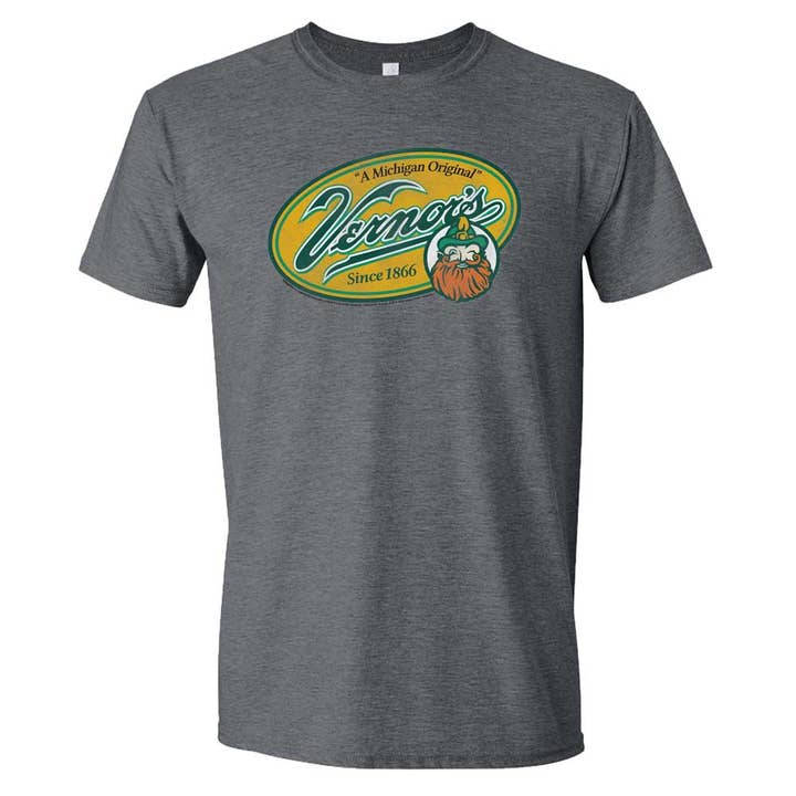 Detroit Shirt Co. – Engroshandel T-shirt med print - Herre – Herre Vernors „A Michigan Original“ T-shirt (Heather Black)1