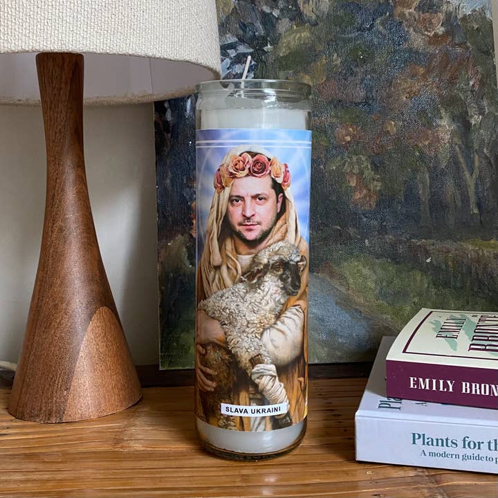 Saint Volodymyr Zelensky | Ukraine Prayer Candle for wholesale by Ain't Saint