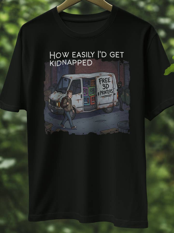 Camiseta divertida de impresoras 3D secuestradas gratis (negra) para venta al por mayor de Zombie Paws