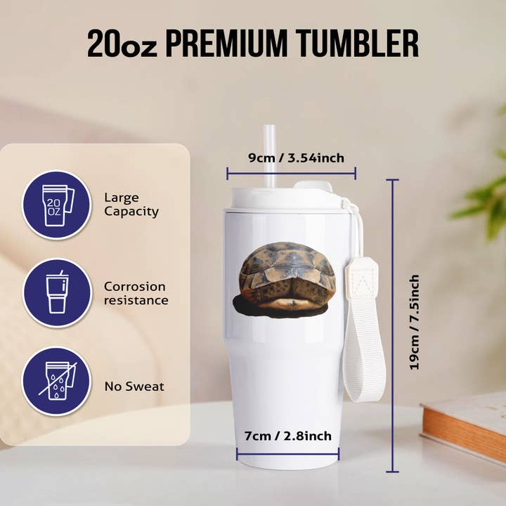 3dRose - Wholesale Insulated mug/tumbler - 3dRose, Tortoise Tucked In Vector Art Cut, Tumbler1