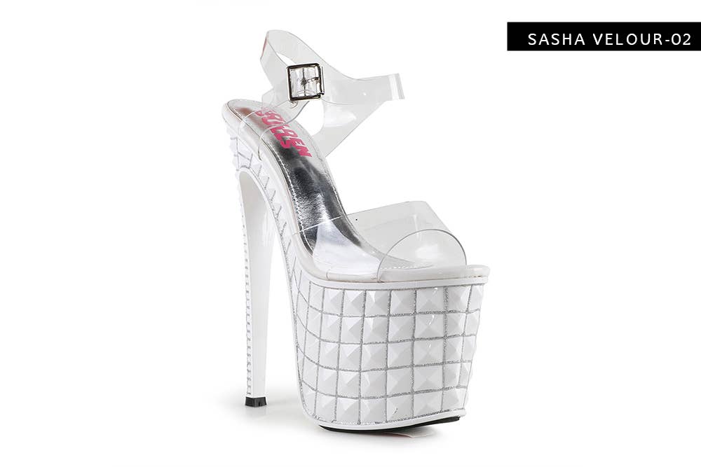 Anthony Wang – Großhandel Plateauschuhe – Damen – Anthony Wang Sasha Velour-02 Plateau-Sandalen mit hohem Keilabsatz1