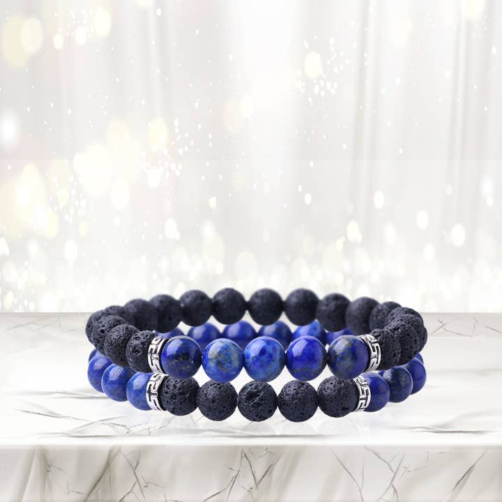 The American Gift Company (TAGCO) - Wholesale Aromatherapy Bracelet - Lava Stone Aromatherapy Diffuser Bracelet (2-Pk)1