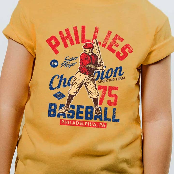 T-shirt graphique Phillies Champion Baseball pour enfants pour la vente par Kids By Kissed Apparel