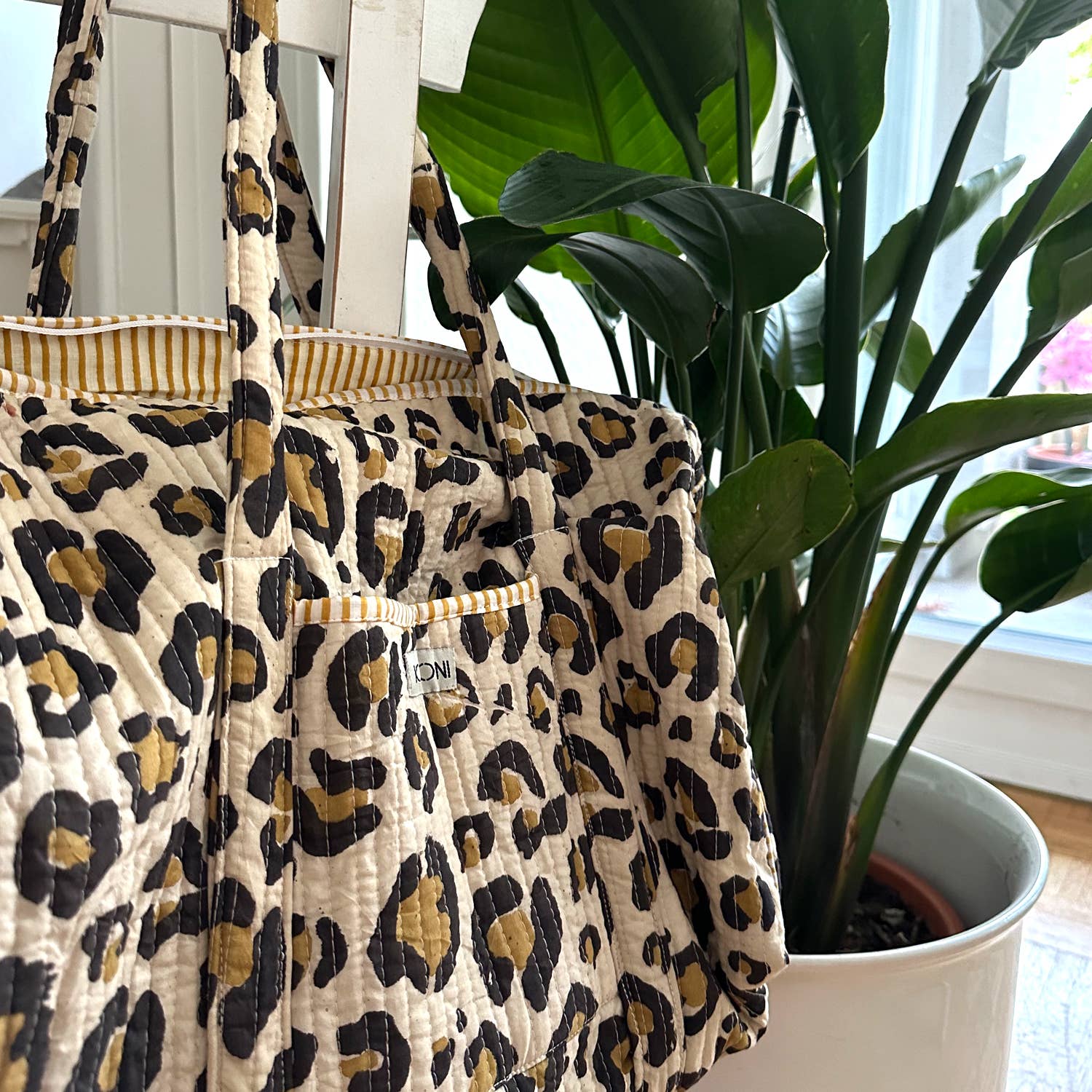 kikooni - Vendita all'ingrosso Sacca da viaggio - Donna - Borsa grande in cotone fatta a mano « oh Leo »3