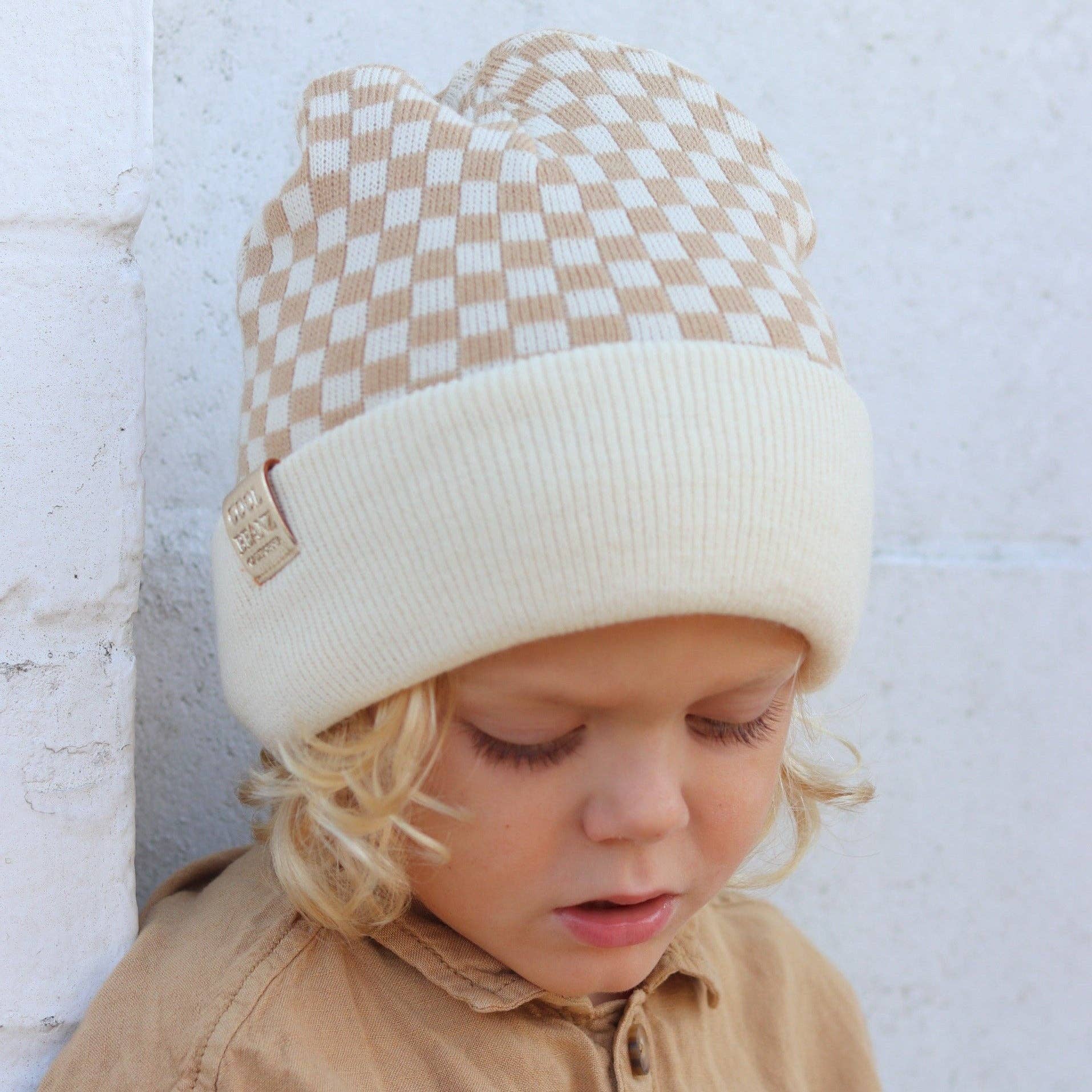 Cool Beanz - Wholesale Beanie - Women's - Check Yourself Reversible Beanie - Beige15