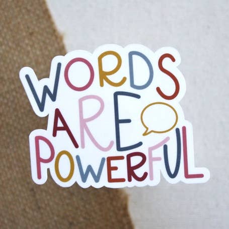 Adesivo Words Are Powerful, 3 x 2,3 polegadas por atacado de H&L Craft Co