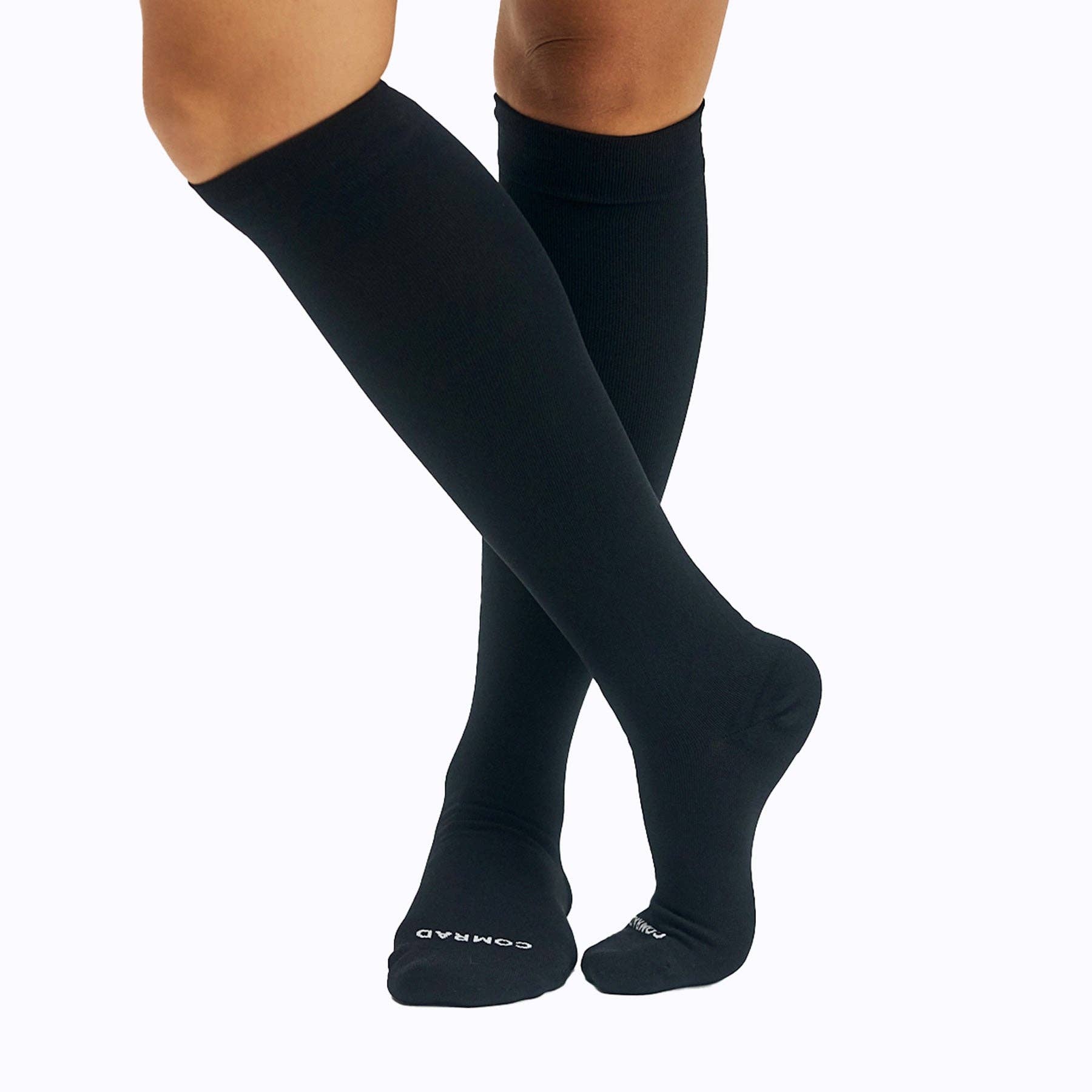 Black Knee-High Compression Socks – Solid (20-30 mmHg) for wholesale on Faire1