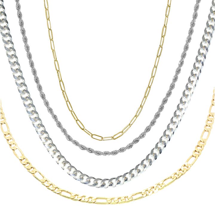 Maya J - Wholesale Link & Chain Necklace - Original & Mini Birthstone Charm Necklaces - 6 Pk (By Style)