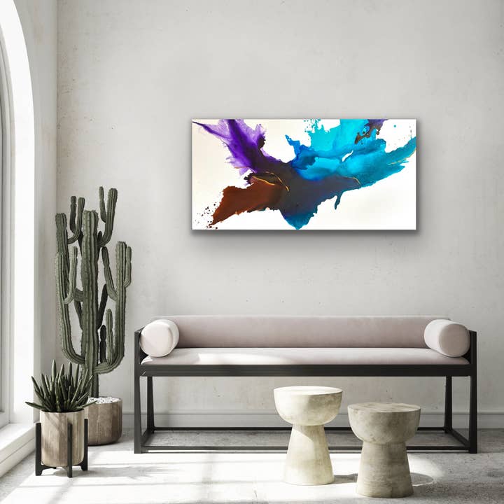 Pittura astratta originale e vivace per la tua casa - Freed per la vendita all'ingrosso da parte di BLUE FEATHER BY PAT