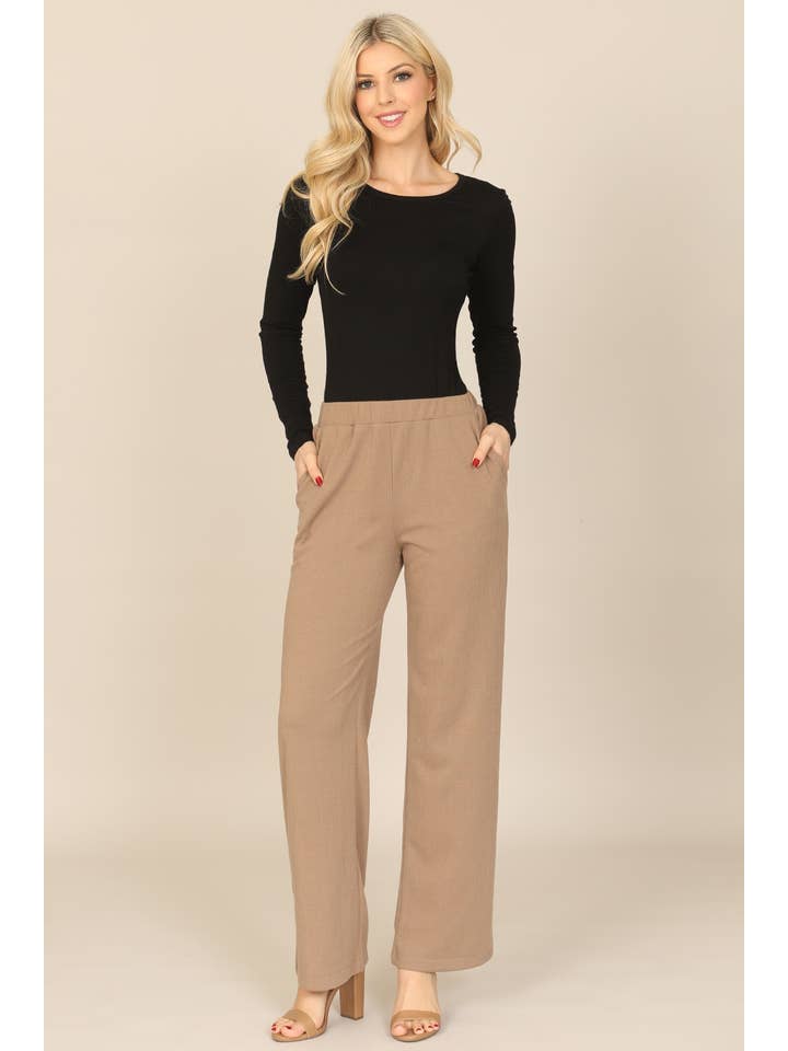 MYS Wholesale Inc - Wholesale Pants - Women's - Wide-Leg High-Waist Black Knit Pants6