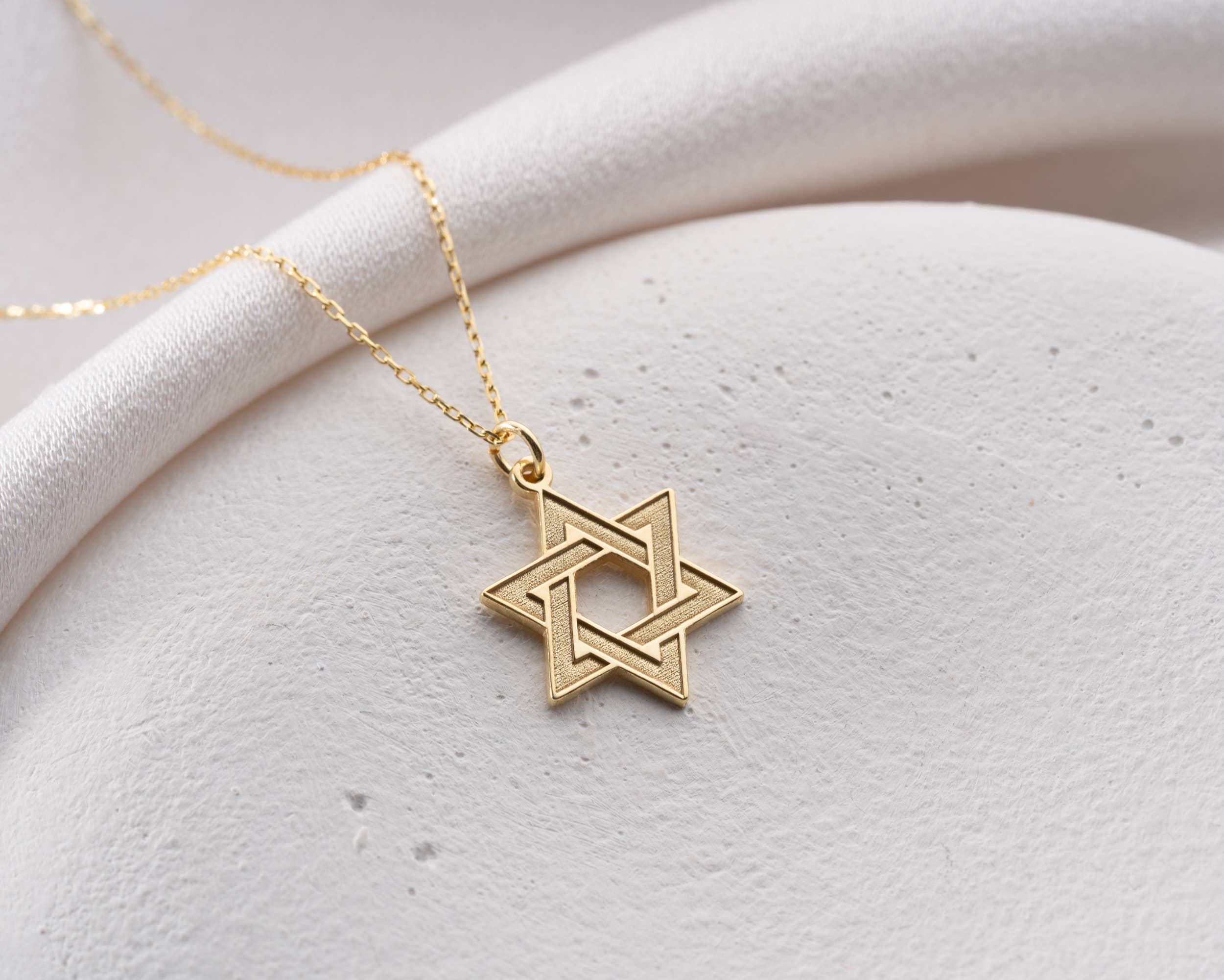 JoyPersonalized - Vente Colliers à pendentif - Collier étoile de David doré de créateur, étoile de David unique7