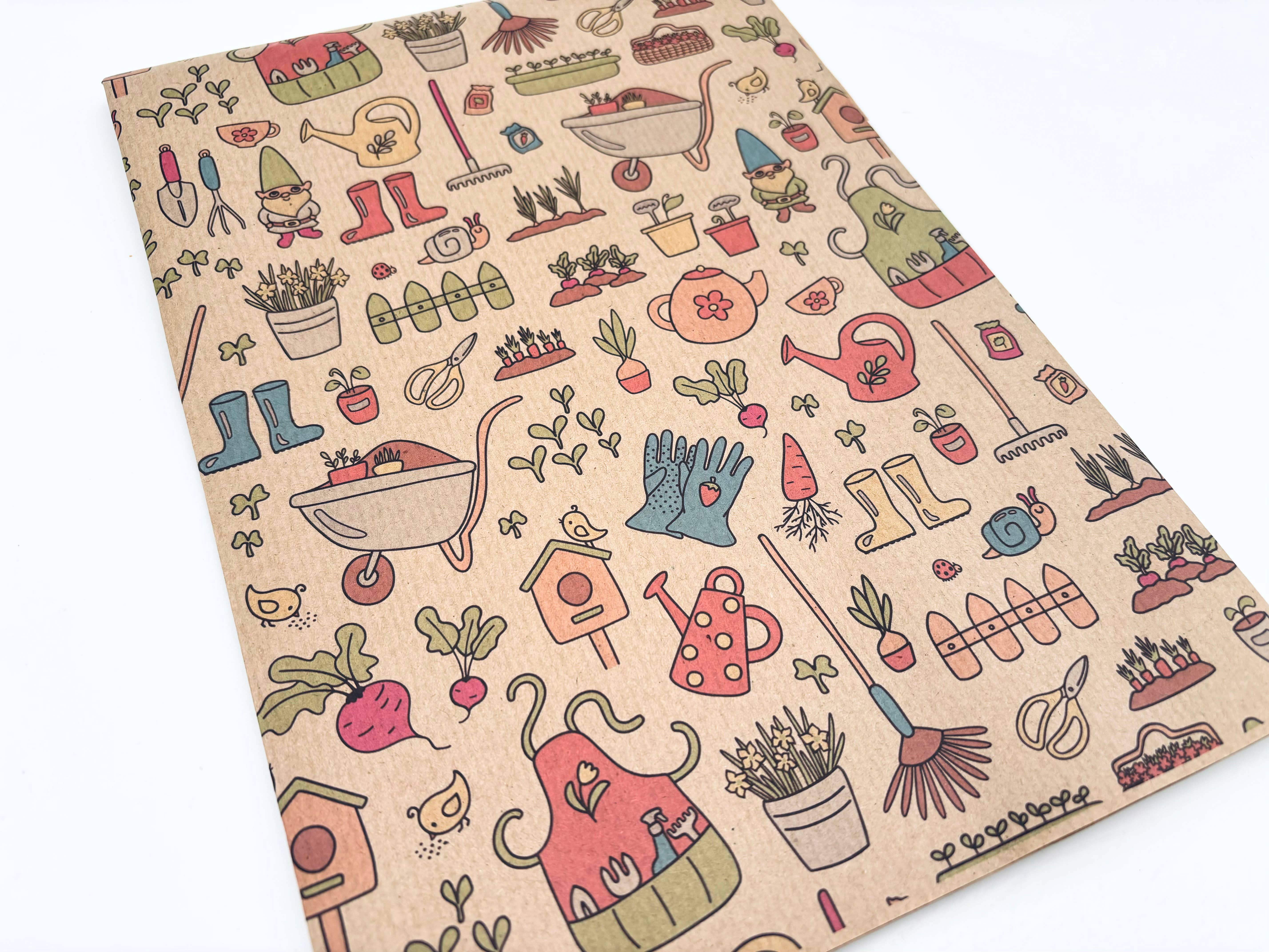 PlanetWrapIt - Wholesale Wrapping Paper Roll - In the Garden Recycled Kraft Wrapping Paper Gift Wrap 1