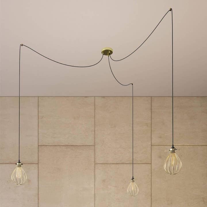 LIGHTINUP S.R.L. - Wholesale Chandelier/Hanging Light - Spider - Multi-drop pendant lamp with 3 drops Made in Italy