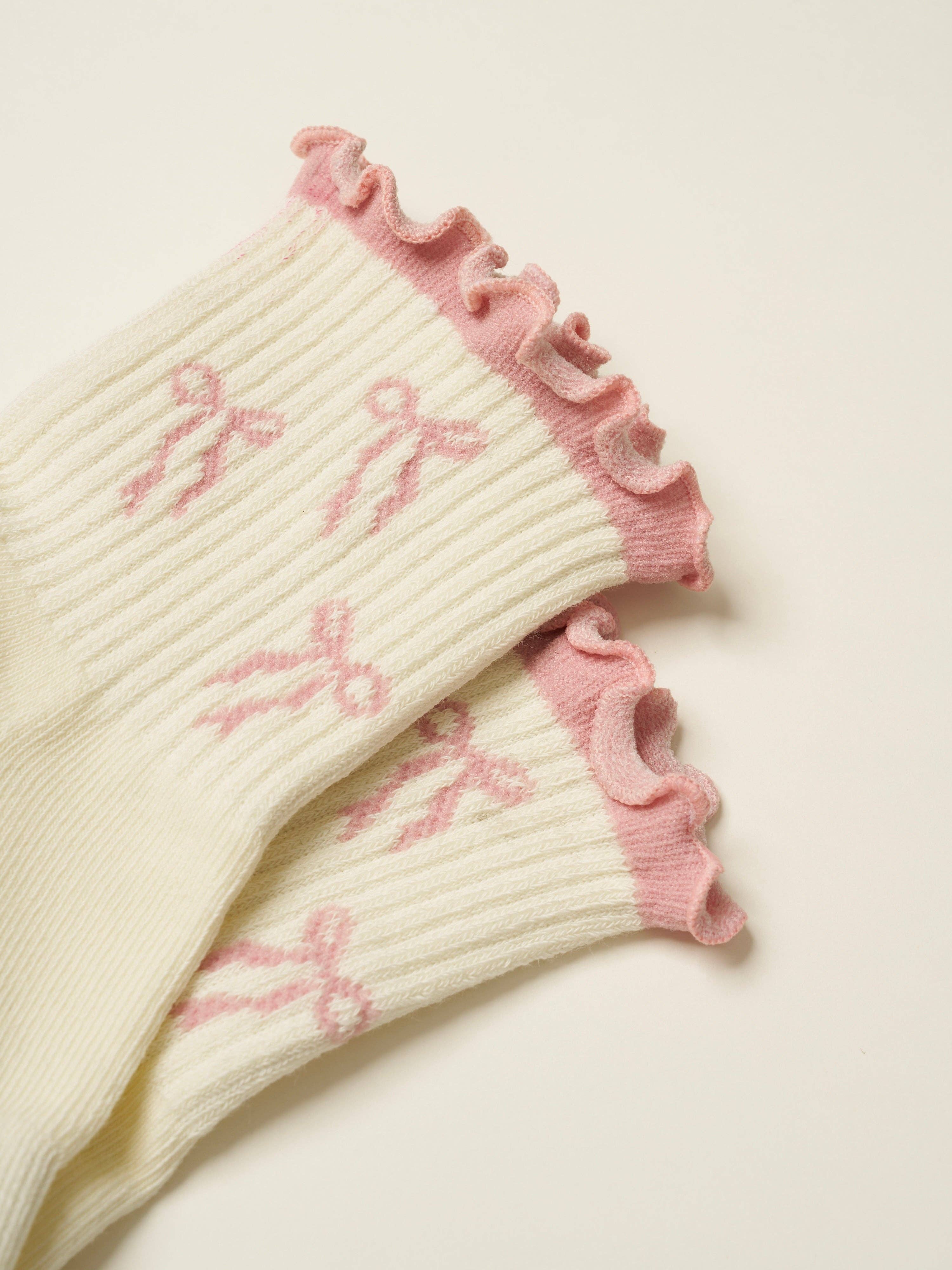 Effortless Club - Wholesale Socks - Women's - 🎀 Bow Ruffle Grip Sock [Soft Pink], Pilates Socks2