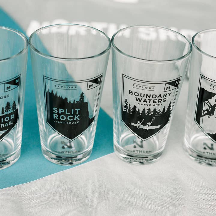 Northern Goods - Wholesale Beer Glass/Mug - Explore MN Boundary Waters Pint Glass