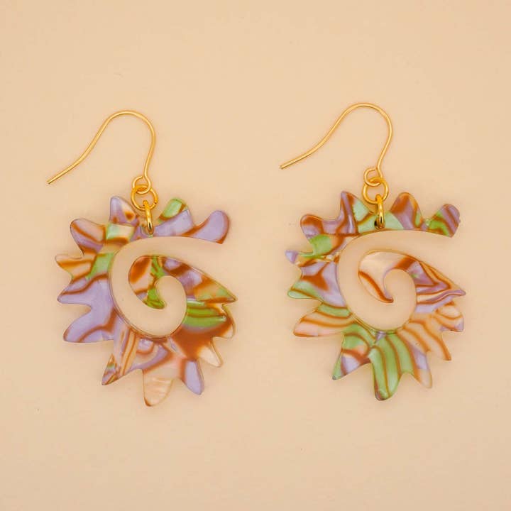 Caracol earrings in mariposa for wholesale by Paulina Otero