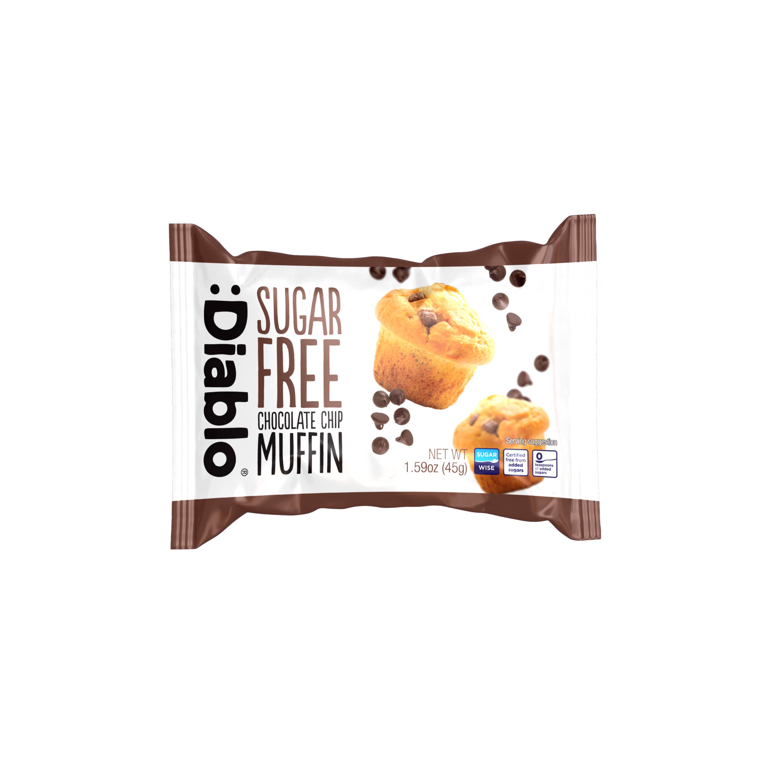 Diablo Sugar Free - Vendita all'ingrosso Dolci ricoperti di cioccolato - Cioccolato singolo Diablo
Muffin con chip 45g