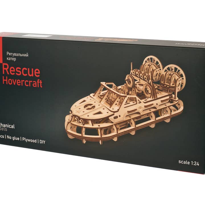 Ukidz LLC - Wholesale DIY Craft Kit - UGears Rescue Hovercraft -Wooden 3D Puzzles - DIY