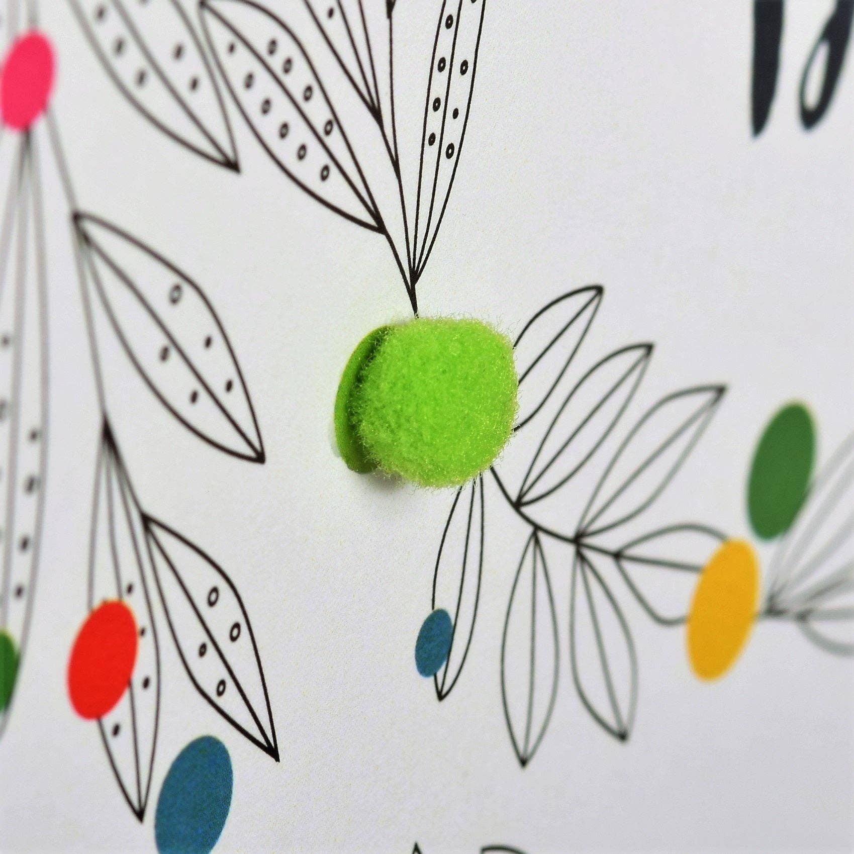 Claire Giles Ltd – wholesale Wedding card – Wedding Card, Flowers, Congratulations, Embellished with colourful pompoms2