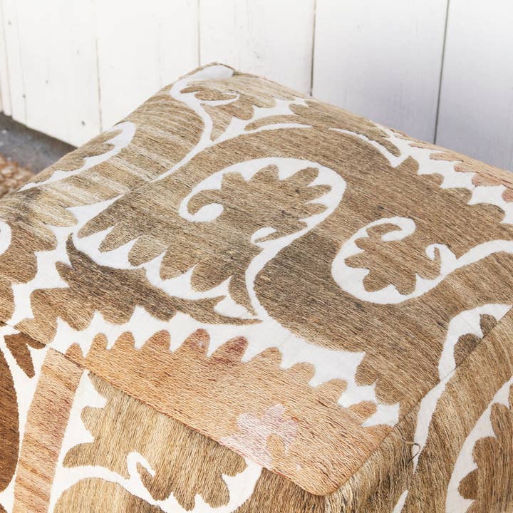 De-cor - Wholesale Ottoman - Shan Antique Suzani Cube Ottoman
