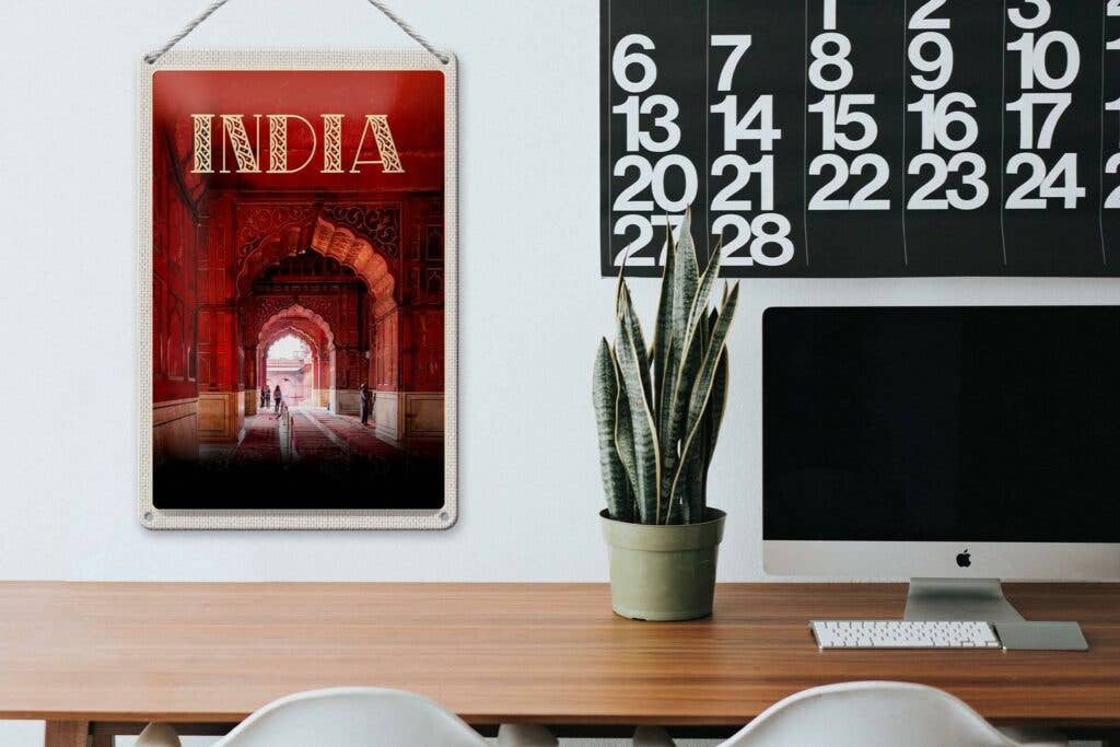 Femer - Wholesale Sign - Travel 20x30 cm India Inner Mosque Red Praying Islam Sign Tin Sign3