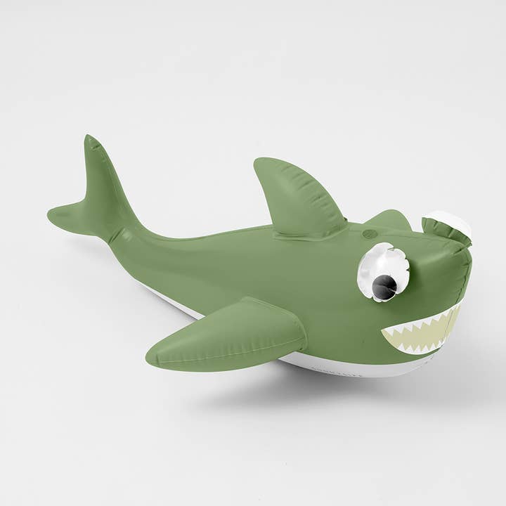 Inflatable Giant Sprinkler Shark Tribe Khaki for wholesale by Sunnylife