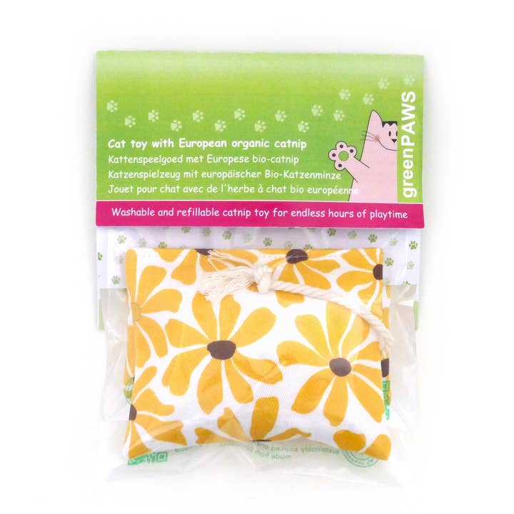 FLORES AMARILLAS | Juguete para gatos con catnip, lavable y recargable para venta al por mayor de kattenspeelgoed greenPAWS