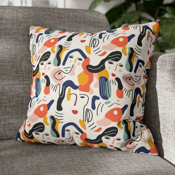 Capa de Almofada Traça para Faces Abstractas por atacado de Agave Design