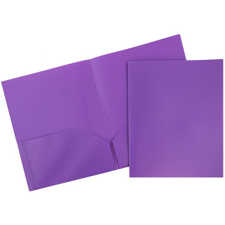 JAM Plastic 2 Pocket POP Folders, Folders, Purple, 48/Pk for wholesale by JAM PAPER