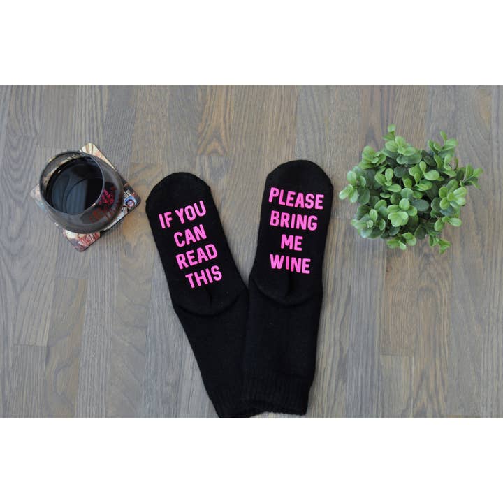 If you can read this Women's Wine Socks for wholesale by BLNDesigns