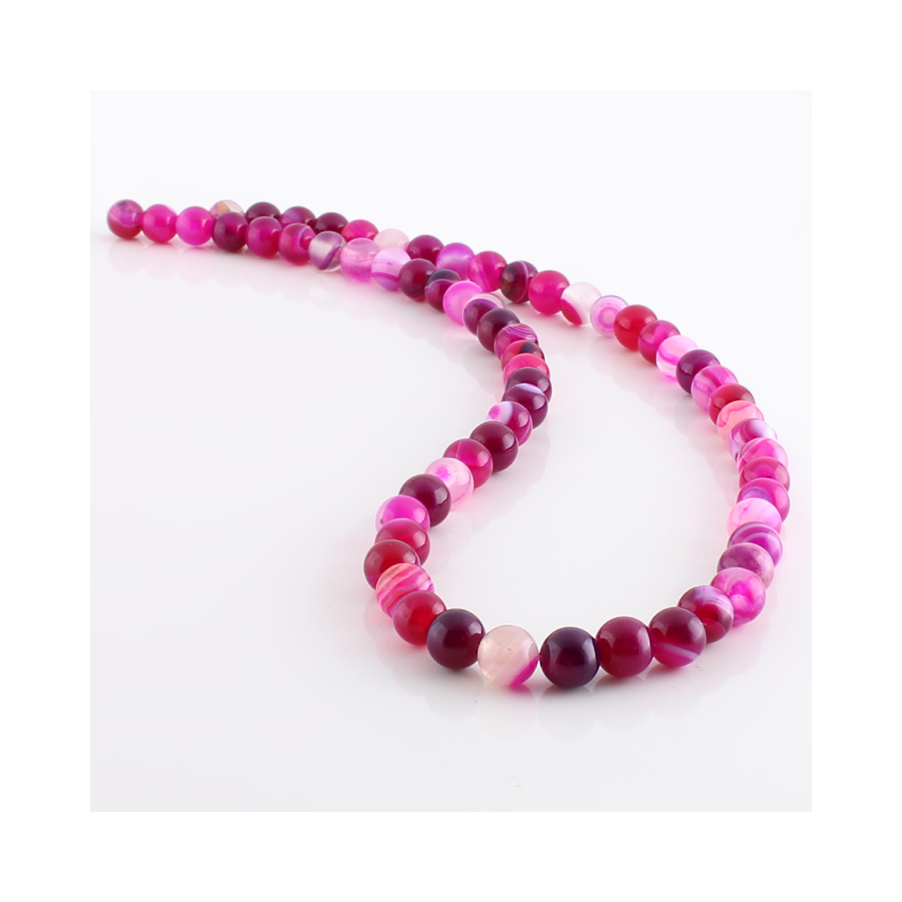 UniArt - Vendita all'ingrosso Perline - Agata rosa a file0