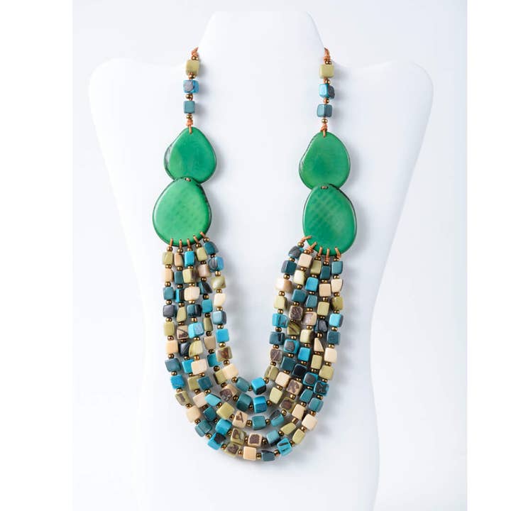 Liss Multi-Strand Organic Tagua Statement Necklace for wholesale by TaguArtsy