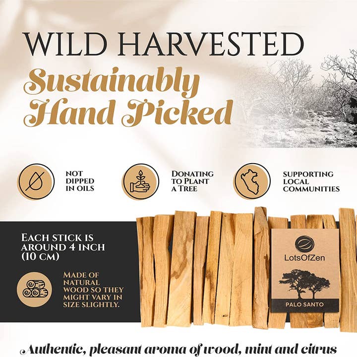 LotsOfZen – wholesale Smudge stick – Palo Santo Wood Sticks (20 Pack)
